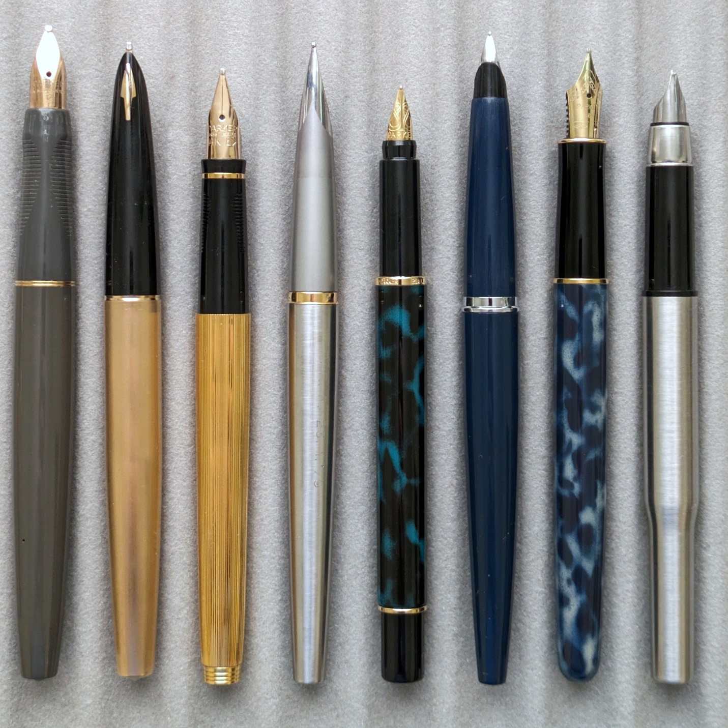 (L-R) Parker VP, 61, 75, Falcon, Rialto, 45, Sonnet, 25