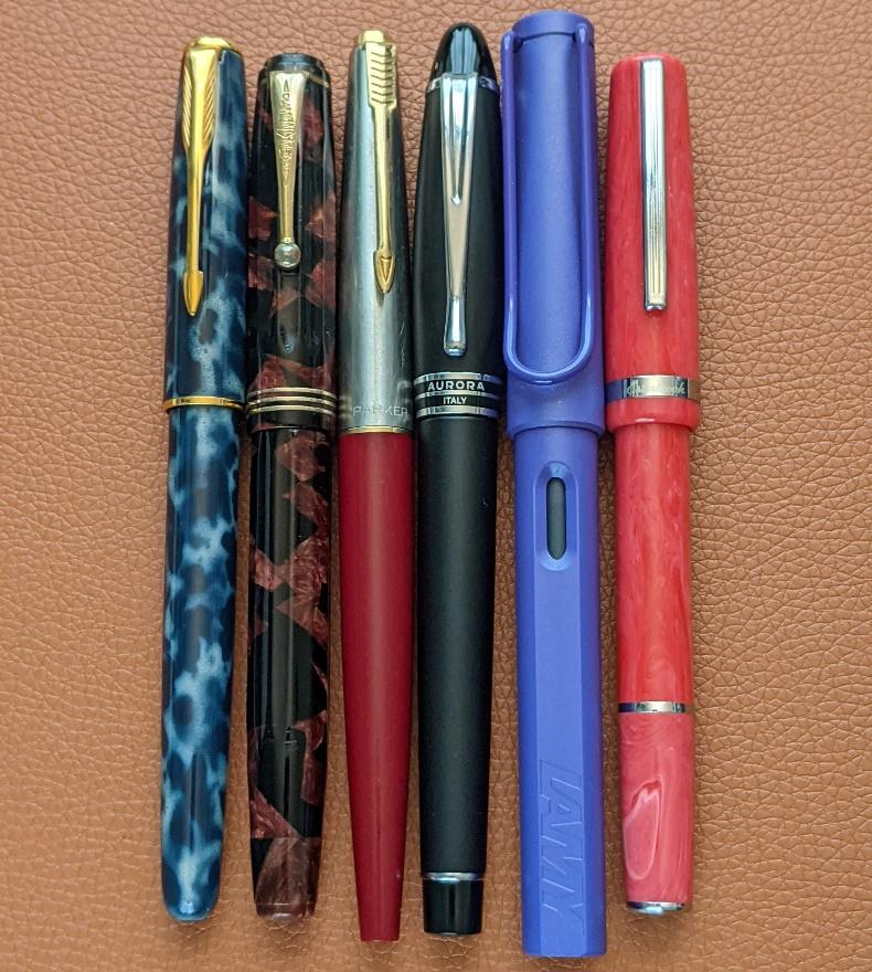 Parker Sonnet, Diamond Medal, Parker 45, Aurora Ipsilon, Lamy Safari, Esterbrook JR