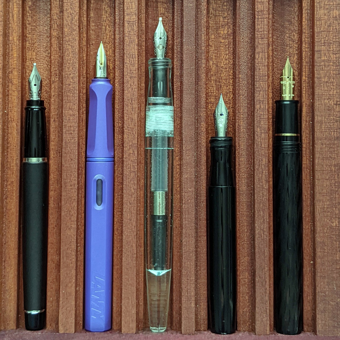 Aurora Ipsilon, Lamy Safari, Franklin-Christoph 65, Franklin-Christoph 45, Sheaffer Old Timer