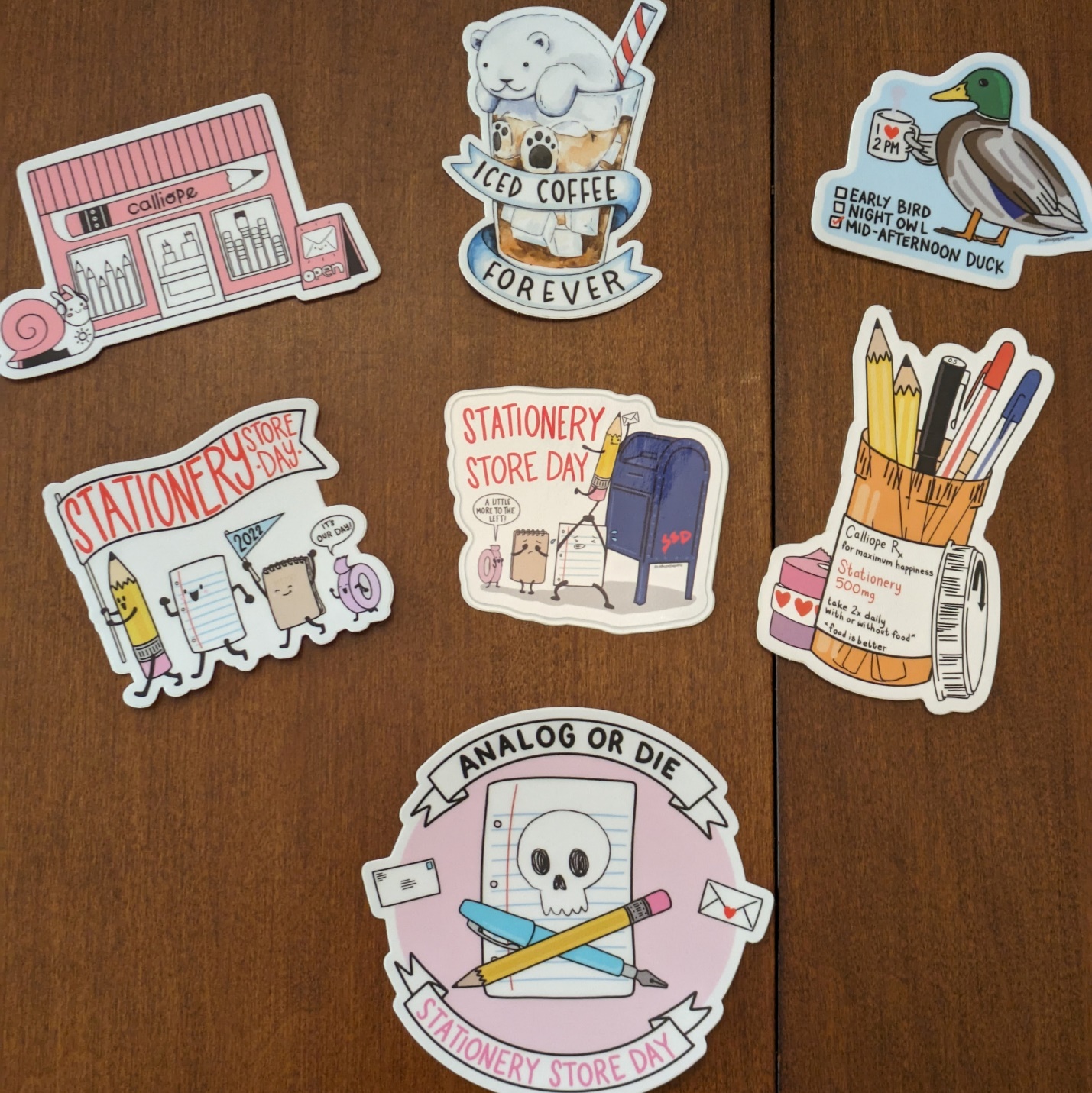 Calliope always has a great selection of stickers. Mid-afternoon duck speaks to me at a deep level. 